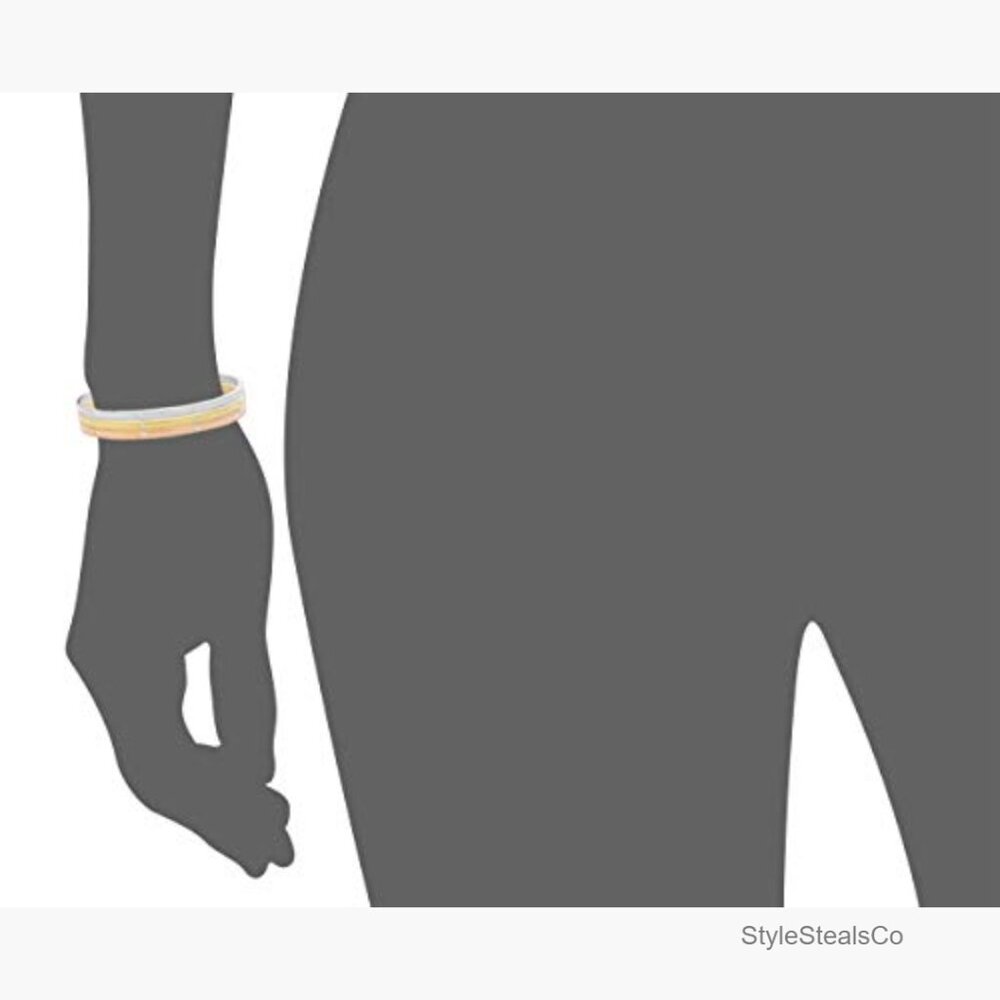 Stainless Steel Stackable Cz Bangle Bracelets Set… - image 6